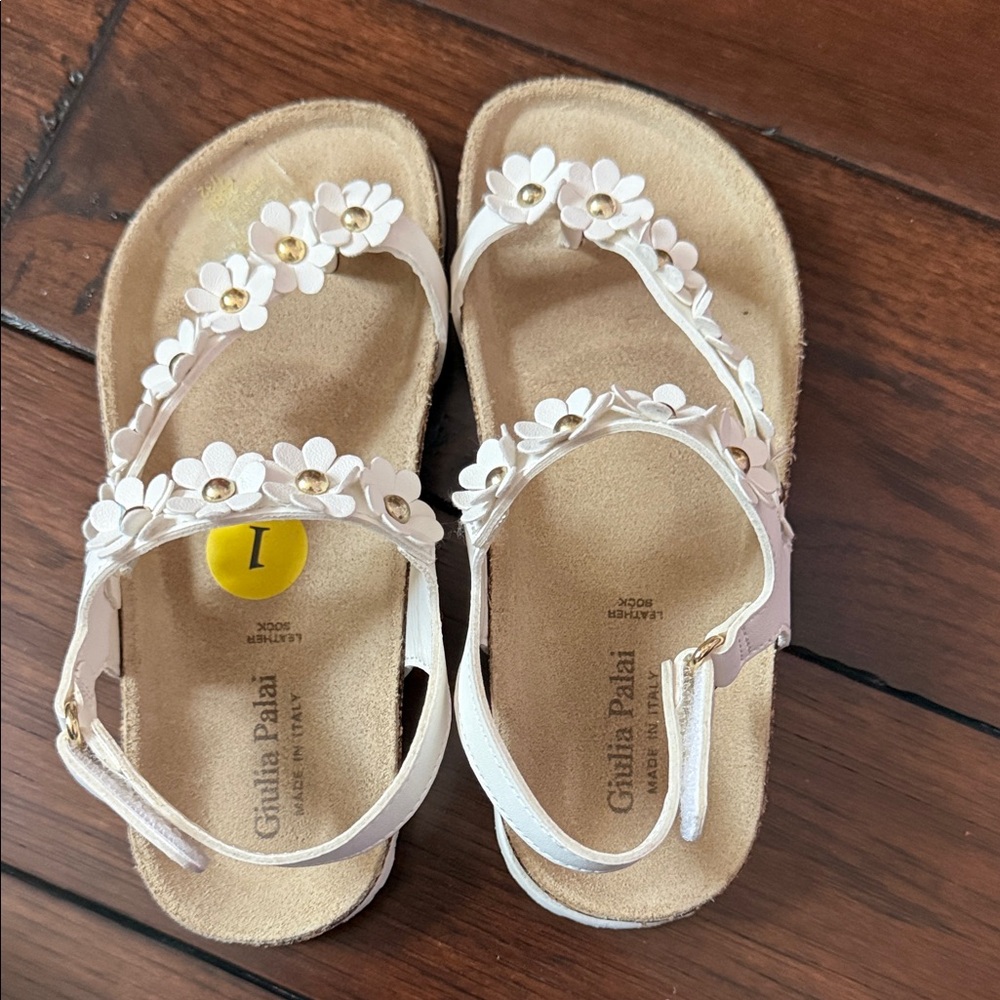 Giulia Palaï White Floral Kids Sandals